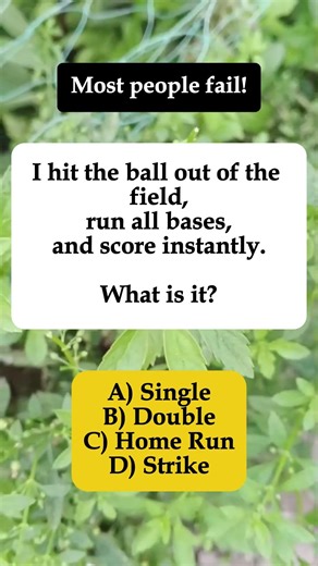 ⚾ Hit Ball Out of Field, Run All Bases, Score Instantly – What Is It? #shorts #iqvistax #brainteaser
