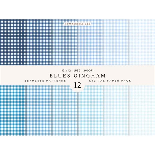 Pastel Gingham Seamless Digital Paper Bundle | Scrapbooking Pattern | 12x12 JPEG File, Printable Backgrounds for Craft, Boho, Commercial Use - Etsy