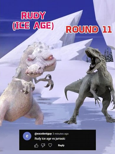 Rudy (Ice Age) VS Indominus-Rex, D-Rex, Indoraptor (Jurassic World) #jurassicworld
