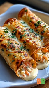 Cheesy Shrimp Enchiladas with Creamy White Sauce Golden, bubbling, and irresistibly smooth, these enchiladas capture the luxury of the sea wrapped in soft tortillas. The aroma of garlic and melted cheese rises like a warm embrace, promising each bite to be as rich and comforting as it looks. Ingredients: 1 pound shrimp, peeled, deveined, and chopped 1 tablespoon butter 1 clove garlic, minced 1/4 teaspoon cumin Salt and pepper to taste 1/2 cup cream cheese, softened 1 cup shredded Monterey Jack c