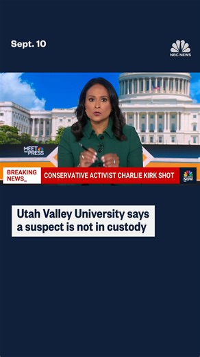 945K views · 9.1K reactions | Utah Valley University now says there is not a suspect in custody in the shooting of Charlie Kirk on its campus. Students were previously alerted that someone was in custody. | NBC News | Facebook