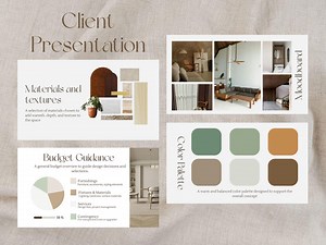 Interior Design Client Presentation Template | Editable Canva Slides | Moodboard, Color Palette, Floor Plan & Fixtures - Etsy Australia