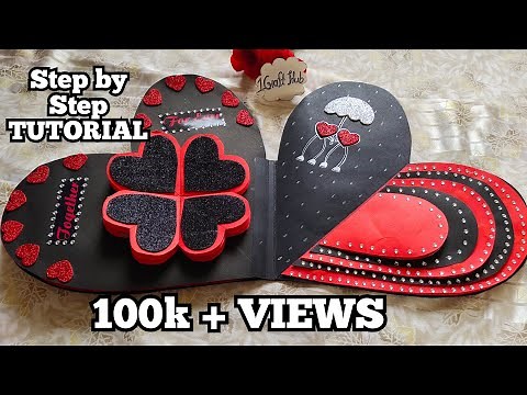 Valentine's 💕 love scrapbook //How to make heart shape scrapbook // birthday gift for boyfriend
