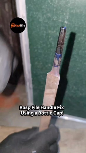 Rasp File handle Fix Using a Bottle Cap! #handle #tool #HackNiro | RN Tips3