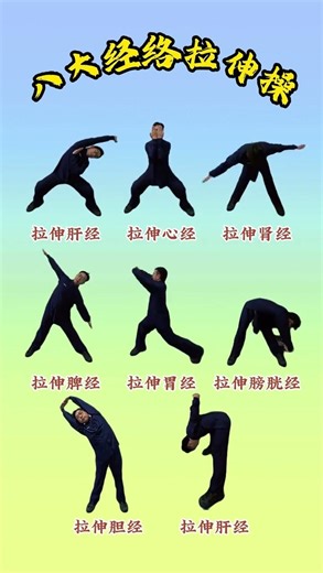 Eight meridian stretching exercises for 3 minutes every day keep the doctor