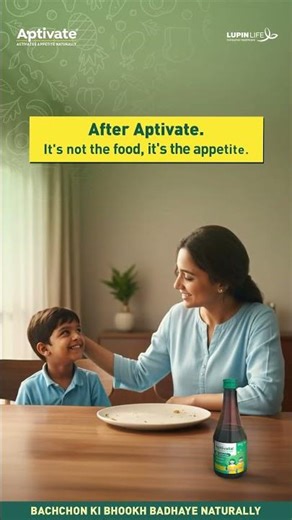 Aptivate naturally boosts kid's hunger.