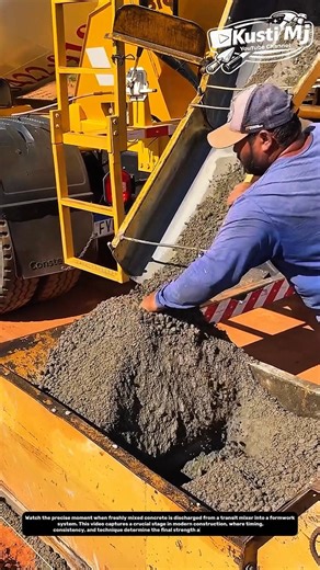 Inside the Concrete Pour: How Fresh Mix Flows from Truck to Formwork🙏