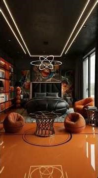 Ultimate Basketball Fan Bedroom With 3D Epoxy Floor 🤯 #shortsfeed #browsefeatures #epoxy