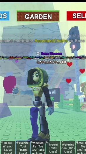 Using Evo fruit to move ascendedchakra mutation to Garden #roblox #growagarden #tiger #shorts #o