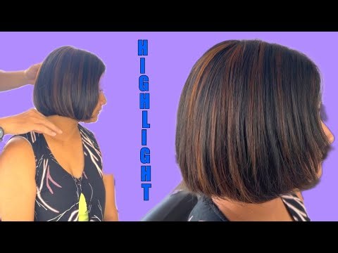 How to Caramel Highlights on Bob Length Hair