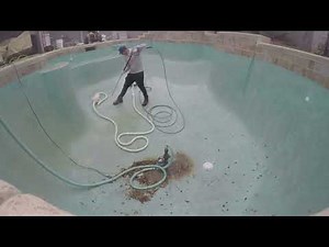 Pool Boys - Time lapse - Drain, Power Wash, Vacuum, and Chlorine Bath