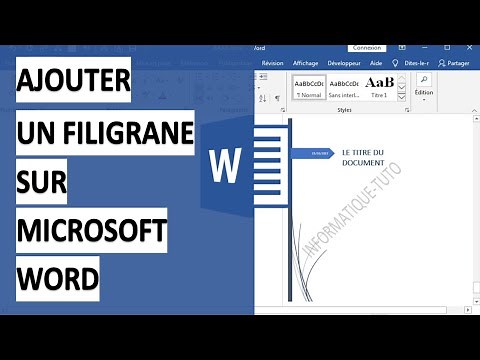 WORD - AJOUTER un FILIGRANE dans un DOCUMENT