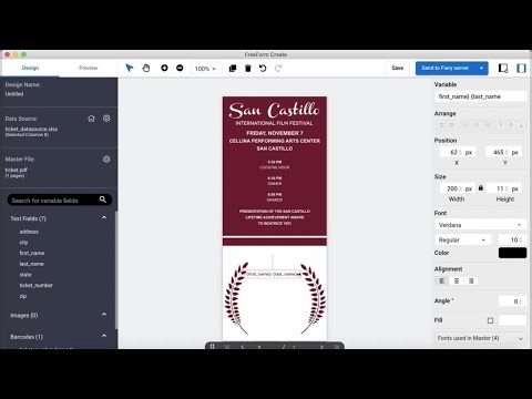 Fiery FreeForm Create: Ticket