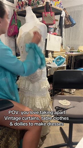 Upcycled Fashion: Dresses from Vintage Tablecloths