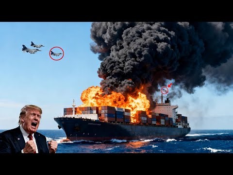 2 minutes ago! A US cargo ship carrying 2,800 tons of fuel was destroyed by a Su-35 fighter jet.