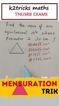 Mensuration Sums அளவியல் | Area of Triangle | Perimeter & Area #shorts #mensuration #areaoftriangle