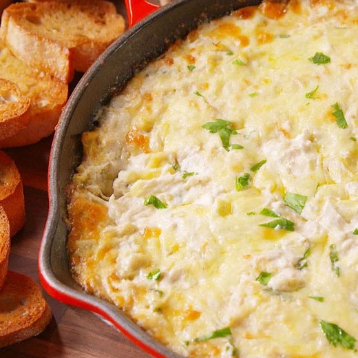 Crab & Artichoke Dip is so good, you might lick the skillet. Full recipe: http://dlsh.it/Cf2U5FT | Delish