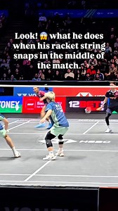 6.6K views · 2.5K reactions | Look!  what he does when his racket string snaps in the middle of the match. #badminton #reels #trending | United Kingdom badminton community | Facebook