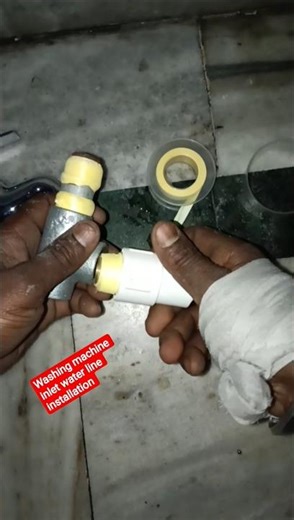 washing Machine inlet water line installation and fittings 😃#shorts