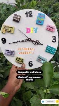 My 1st DIY Magnetic Wall Clock for Coders-Geeky Programmer Clay Charm Craft#clock#coder #programming