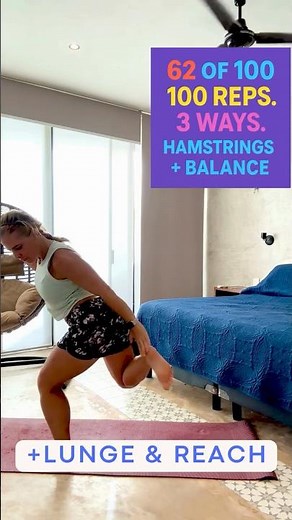 Day 62 | Standing Hamstring Curl Workout 💥 Balance, Lunge + Core | 100 Days of Movement