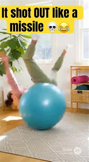 Sat On a Yoga Ball… The BALL Had OTHER PLANS 😭⚽💨 #shorts