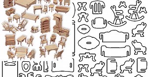 Doll house furniture 1 dxf File