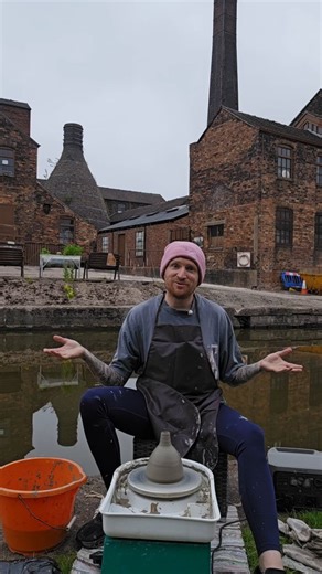 Love in Pottery on Instagram: "Thomas (@bottlekilnpottery) is a potter based in England. His craft connects directly to the region’s ceramic heritage as he throws functional pottery outdoors beside the historic bottle kilns of Stoke‑on‑Trent. His work embraces clay, place, and tradition, blending handmade forms with the stories held in these iconic sites. Thomas showcases a calming session of outdoor throwing at Middleport Pottery, shaping clay beside the canal in a setting steeped in ceramics h