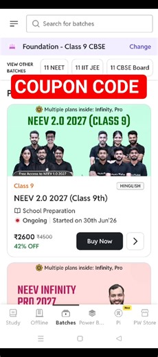 neev 2.0 class 9 ✅ pw neev 2.0 batch class 9 ✅ pw neev 2.0 2027 batch | Neev 2.0 2027 batch PW