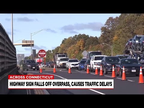 Fallen I-91 sign creates traffic delays through Enfield
