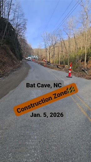 April Bolet - Gear to Run Your Life on Instagram: "Jan. 5, 2026 Just a glimpse of our daily life of coming and going on Miller Mountain in Bat Cave, NC (Middle Fork Rd Community). Our community was completely cut off from everything when Helene stormed through 😬 #batcave #construction #helene #BatCaveStrong"