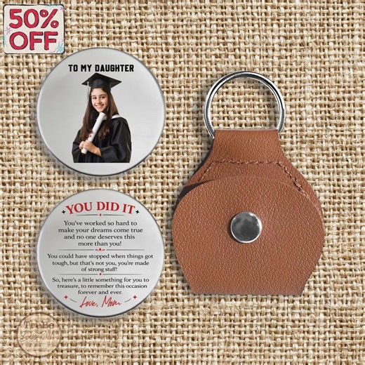 Personalized Graduation Leather Pocket Keychain With Photo, Custom Image Bag Charm, Graduation 2026 Gift for Son Daughter,grad Keepsake Gift - Etsy