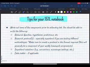 Biol 151 Lab Notebook Instructions