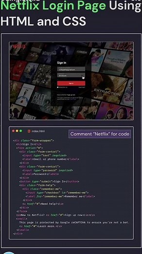 Netflix login from using HTML CSS😎💀 next level cool login of Netflix 🤯🥶