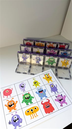 Hayley Winter┃Early Years Teacher & Leader 👩🏻‍🦰 on Instagram: "✨ Game 1: Guess Who – With a @connetix_tiles twist! | AD✨ Can you guess who I’m thinking of? 👀 We’re using Connetix tiles to create a colourful, open-ended version of monster Guess Who! 👹 Children could build their own boards and flip down tiles as clues are given “Do they have 3 eyes?” “Are they wearing a hat?” 🕵️‍♀️🧢👓 This brilliant game supports: 👥 Language & 