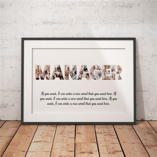 Custom Manager Photo Collage, Personalized Boss Gift, Unique Office Decor, Promotion Present - Etsy