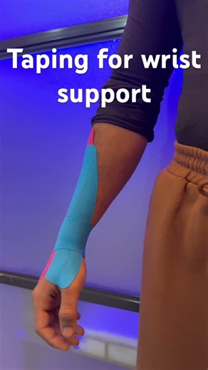 Taping for wrist pain #physiotherapist #elbow #painrehabb #elbowpain #elbowpainrelief #viralshorts