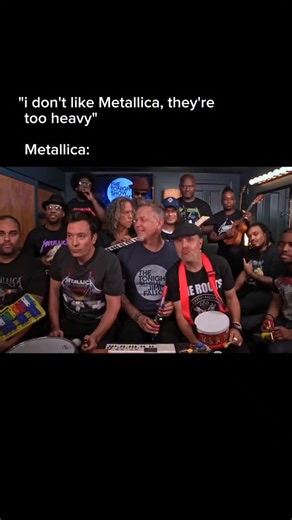 SONG NEVER GETS OLD on Instagram: "Jimmy Fallon, Metallica & The Roots Sing "Enter Sandman" (Classroom Instruments) Metallica joins Jimmy and The Roots in the Tonight Show Music Room to perform "Enter Sandman" with classroom instruments. #metallica #entersandman #jimmyfallon"