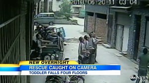 Toddler Saved From Four-Story Fall in Dramatic Rescue