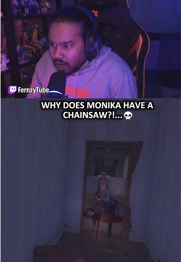 Chainsaw Monika chase in Doki Doki Literature Club gameplay