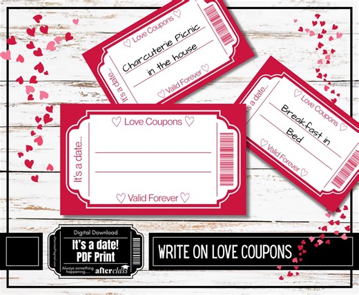 DIY Love Coupon Book | Printable Date Night Gift (PDF Download) - Etsy