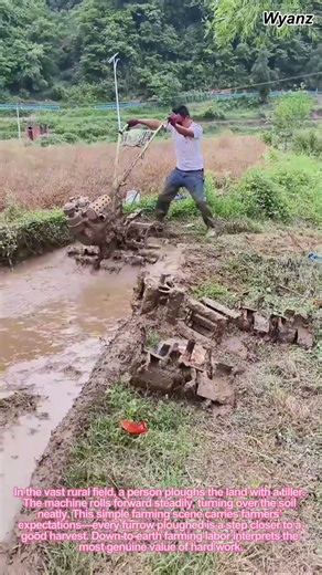 Ploughing the Field with a Tiller | Rural Farming Daily Labor