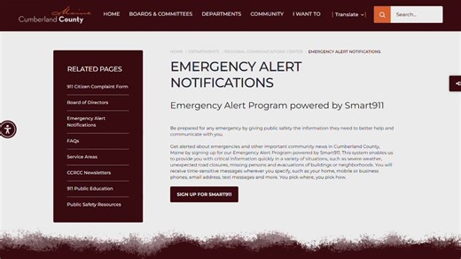 New emergency alert notification service in Cumberland County