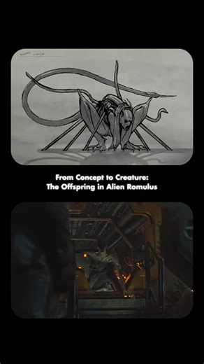 Cinephile Sphere on Instagram: "The Offspring Xeno almost had a completely different form. Dane Hallett’s early concepts show a winged, multi-limbed Black Goo mutation that made it all the way to previs before being scrapped. 🎥 Alien: Romulus (2024)"