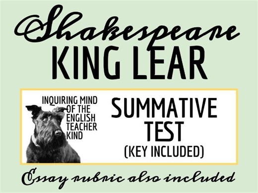 King Lear Test and Answer Key with Thematic Analysis Essay and Rubric | Teaching Resources