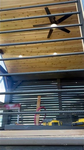 We used rebar railings for a wooden porch! #construction #carpentry