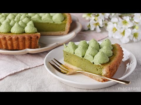 【抹茶のチーズタルト】ホットケーキミックスで簡単！バター不要でもおいしい♪