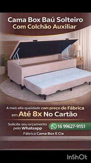 Cama Box Baú Com Colchão Auxiliar Direto Da Fábrica #camaboxbau