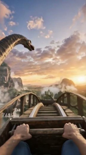 EPIC JURASSIC ROLLER COASTER POV! 🦖 (Prehistoric Dinosaur Park)