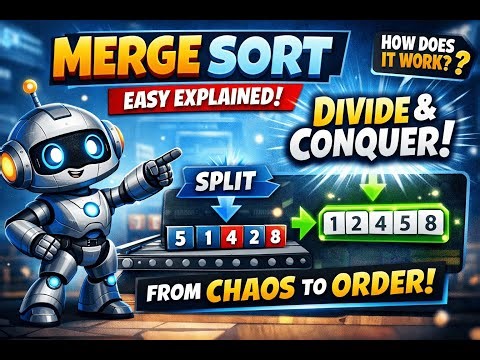 Merge Sort Explained with a Robot 🤖 | Divide & Conquer Made Simple #DSA #Algorithms #Coding